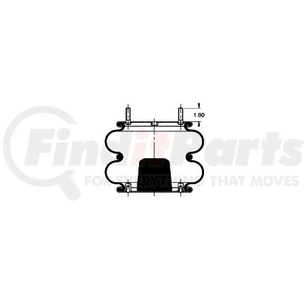 Triangle Suspension AS-4365 Triangle Air Spr - Double Conv., Triangle Bellows # 6316, ContiTech Bellows # FD 330-22