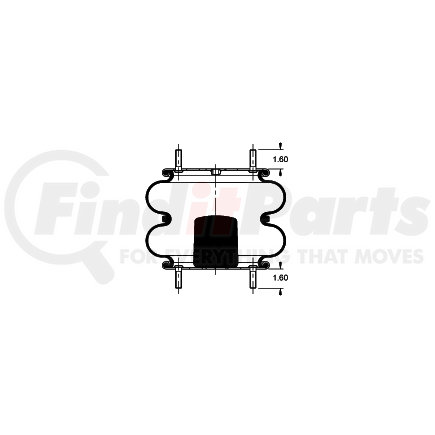 AS-4334 by TRIANGLE SUSPENSION - Triangle Air Spr - Double Conv., Triangle Bellows # 6316, ContiTech Bellows # FD 330-22