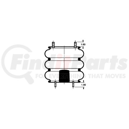 AS-4536 by TRIANGLE SUSPENSION - Triangle Air Spr - Triple Conv., Triangle Bellows # 6319, ContiTech Bellows # FT 530-32