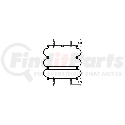 AS-4333 by TRIANGLE SUSPENSION - Triangle Air Spr - Triple Conv., Triangle Bellows # 6319, ContiTech Bellows # FT 530-32