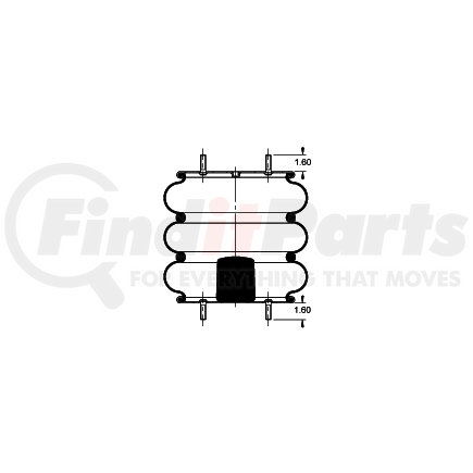 AS-4325 by TRIANGLE SUSPENSION - Triangle Air Spr - Triple Conv., Triangle Bellows # 6319, ContiTech Bellows # FT 530-32