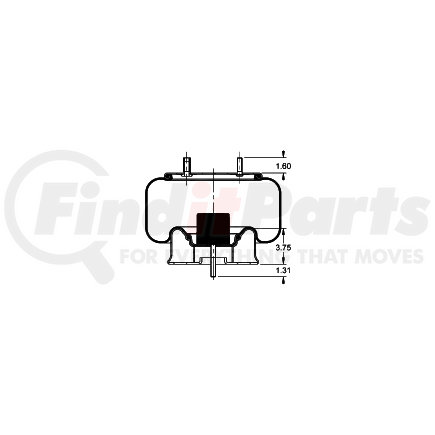 AS-8513 by TRIANGLE SUSPENSION - Triangle Air Spr - Rolling Lobe, Triangle Bellows # 6396, ContiTech Bellows # 10 10B-13