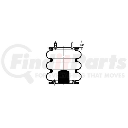 AS-4433 by TRIANGLE SUSPENSION - Triangle Air Spr - Triple Conv., Triangle Bellows # 6334, ContiTech Bellows # FT 330-29