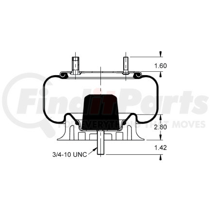 AS-8311 by TRIANGLE SUSPENSION - Triangle Air Spr - Rolling Lobe, Triangle Bellows # 6360, ContiTech Bellows # 9 10-10