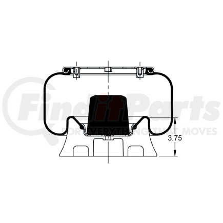 AS-8327 by TRIANGLE SUSPENSION - Triangle Air Spr - Rolling Lobe, Triangle Bellows # 6361, ContiTech Bellows # 9 10-12