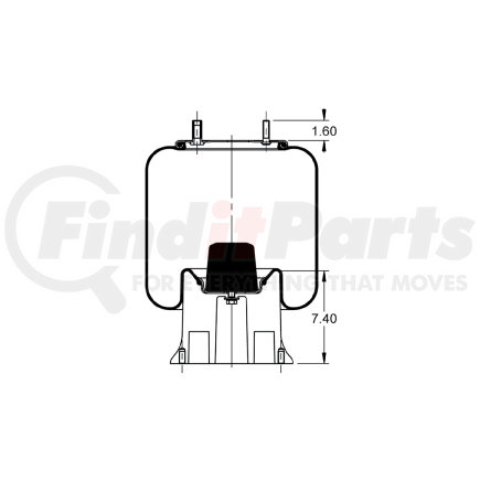 AS-8324 by TRIANGLE SUSPENSION - Triangle Air Spr - Rolling Lobe, Triangle Bellows # 6371, ContiTech Bellows # 9 10D-21