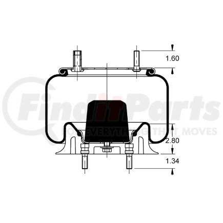 AS-8563 by TRIANGLE SUSPENSION - Triangle Air Spr - Rolling Lobe, Triangle Bellows # 6368, ContiTech Bellows # 9 9-12