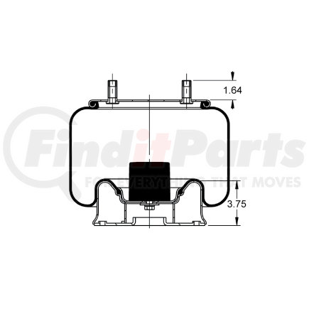 AS-8724 by TRIANGLE SUSPENSION - Triangle Air Spr - Rolling Lobe, Triangle Bellows # 6390, ContiTech Bellows # 10 10-16