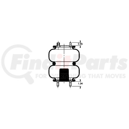 AS-4454 by TRIANGLE SUSPENSION - Triangle Air Spr - Double Conv., Triangle Bellows # 6332, ContiTech Bellows # FD 200-25