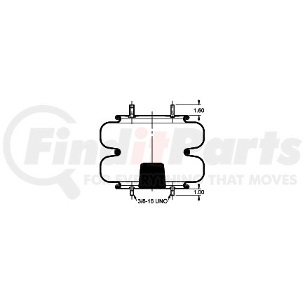 AS-4530 by TRIANGLE SUSPENSION - Triangle Air Spr - Double Conv., Triangle Bellows # 6412, ContiTech Bellows # FD 530-35