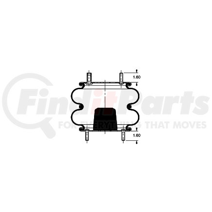 AS-4364 by TRIANGLE SUSPENSION - Triangle Air Spr - Double Conv., Triangle Bellows # 6316, ContiTech Bellows # FD 330-22