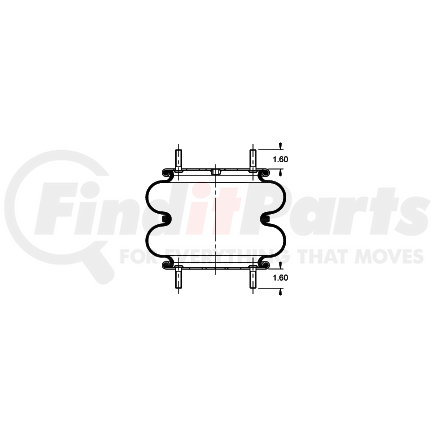 AS-4327 by TRIANGLE SUSPENSION - Triangle Air Spr - Double Conv., Triangle Bellows # 6316, ContiTech Bellows # FD 330-22