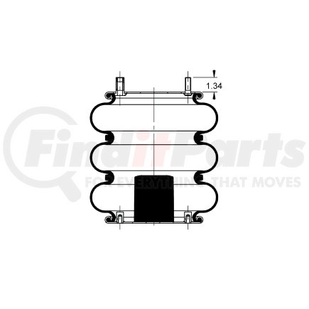 AS-4722 by TRIANGLE SUSPENSION - Triangle Air Spr - Triple Conv., ContiTech Bellows # FT 330-29