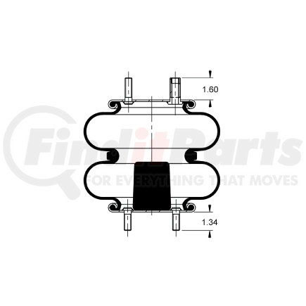 AS-4724 by TRIANGLE SUSPENSION - Triangle Air Spr - Double Conv., ContiTech Bellows # FD 200-19