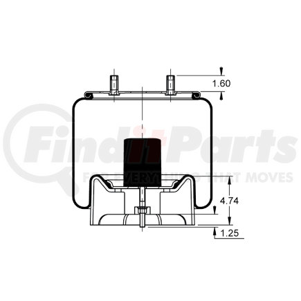 AS-8743 by TRIANGLE SUSPENSION - Triangle Air Spr - Rolling Lobe, ContiTech Bellows # 11 10.5C-19