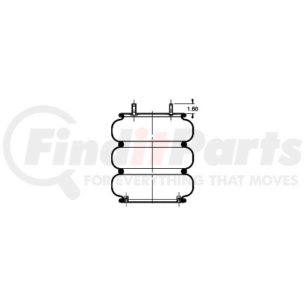 AS-4523 by TRIANGLE SUSPENSION - Triangle Air Spr - Triple Conv., Triangle Bellows # 6335, ContiTech Bellows # FT 530-35