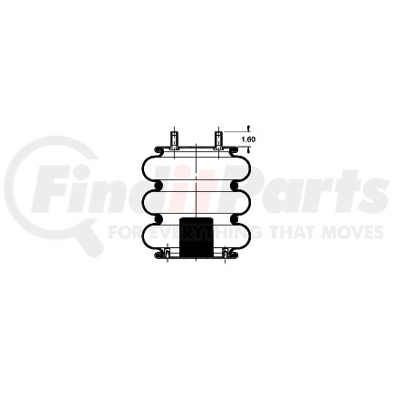 Triangle Suspension AS-4548 Triangle Air Spr - Triple Conv., Triangle Bellows # 6334, ContiTech Bellows # FT 330-29
