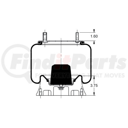 AS-8337 by TRIANGLE SUSPENSION - Triangle Air Spr - Rolling Lobe, Triangle Bellows # 6372, ContiTech Bellows # 9 9-14