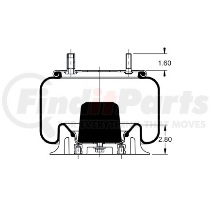 AS-8379 by TRIANGLE SUSPENSION - Triangle Air Spr - Rolling Lobe, Triangle Bellows # 6368, ContiTech Bellows # 9 9-12