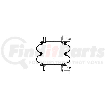 AS-4368 by TRIANGLE SUSPENSION - Triangle Air Spr - Double Conv., Triangle Bellows # 6316, ContiTech Bellows # FD 330-22