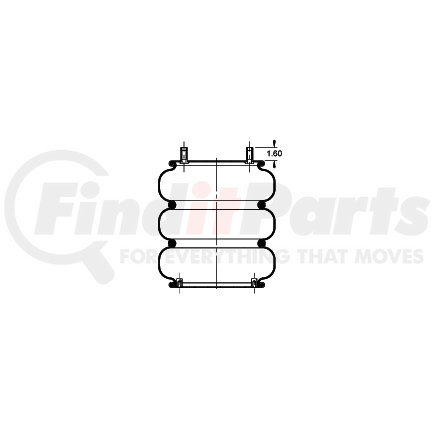 AS-4534 by TRIANGLE SUSPENSION - Triangle Air Spr - Triple Conv., Triangle Bellows # 6335, ContiTech Bellows # FT 530-35