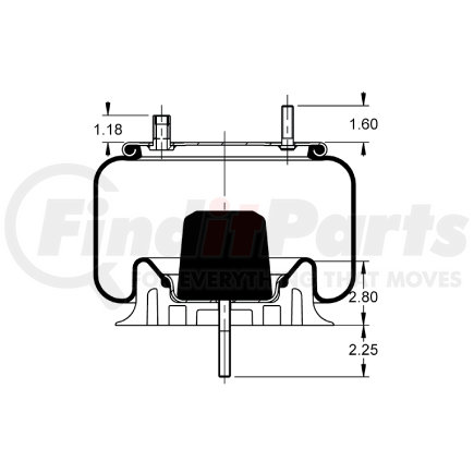 AS-8524 by TRIANGLE SUSPENSION - Triangle Air Spr - Rolling Lobe, Triangle Bellows # 6368, ContiTech Bellows # 9 9-12