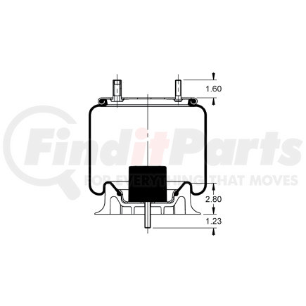 AS-8423 by TRIANGLE SUSPENSION - Triangle Air Spr - Rolling Lobe, Triangle Bellows # 6378, ContiTech Bellows # 9 9K-15