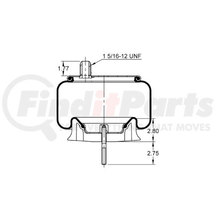 AS-8576 by TRIANGLE SUSPENSION - Triangle Air Spr - Rolling Lobe, Triangle Bellows # 6364, ContiTech Bellows # 9 9-10