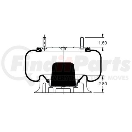 AS-8328 by TRIANGLE SUSPENSION - Triangle Air Spr - Rolling Lobe, Triangle Bellows # 6360, ContiTech Bellows # 9 10-10