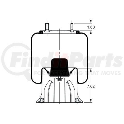 AS-8332 by TRIANGLE SUSPENSION - Triangle Air Spr - Rolling Lobe, Triangle Bellows # 6363, ContiTech Bellows # 9 10-16
