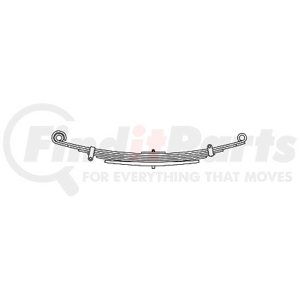 Triangle Suspension 75-174 Peterbilt, F Spr, Lvs:PD/5/1 ; OEM# 201791; SE Length: 25-1/8; LE Length: 26-5/8; SE End: RNK; LE