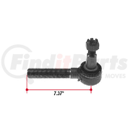 ES2091R by TRIANGLE SUSPENSION - Tie Rod End - Right Hand Thread, Heavy Duty Truck, 7.37 Inch Straight