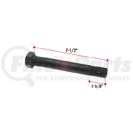 Triangle Suspension H152 Axle Torque Rod Hutchens Torque Rod Bolt; Use with SN107 Slotted Nut and CTP180200 Cotter Pin