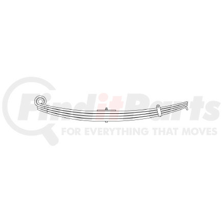 Triangle Suspension 62-856 Mack, F Spr, Lvs:PD/4 FT; OEM# 2QK3308A; SE Length: 25-1/8; LE Length: 30-1/2; SE End: RNI; LE