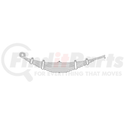 62-890 by TRIANGLE SUSPENSION - Mack, F Spr, Lvs:13 ; OEM# 2QK3377; SE Length: 25-1/8; LE Length: 30-1/2; SE End: RNI; LE End: HK-2; Grading 13/499