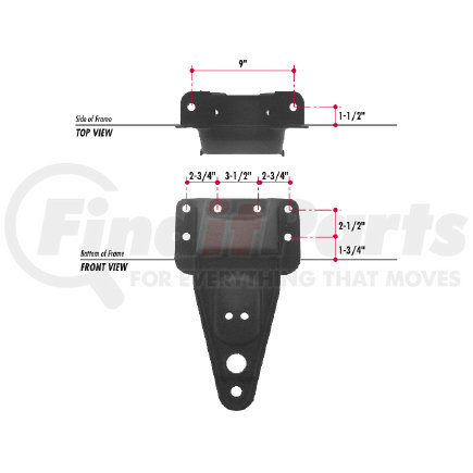 H250 by TRIANGLE SUSPENSION - Hutchens Center Hanger - Flange Mount; Use with H100, H219 Equalizer with Bushing; For: 7700 Series Suspensions with 49 to 54-1/2 Axle Centers