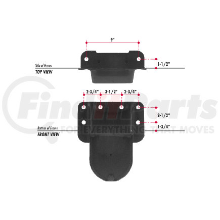 H232 by TRIANGLE SUSPENSION - Hutchens Rear Hanger LH - Flange Mount; Use with H157 Spring Roller Kit; RH Hanger H233