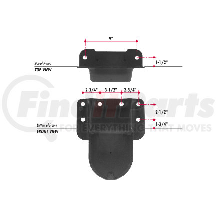 H233 by TRIANGLE SUSPENSION - Hutchens Rear Hanger RH - Flange Mount; Use with H157 Spring Roller Kit; LH Hanger H232