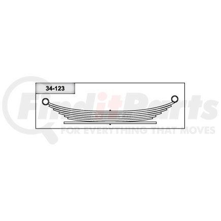 34-123 by TRIANGLE SUSPENSION - For Dodge - Truck, R Spr, Lvs:6/1 ; OEM# 3638595; SE Length: 23; LE Length: 30-3/4; SE End: RB58; LE End: RB58; Grading