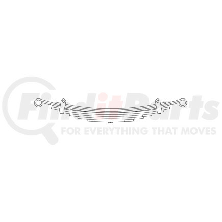 TRA3403 by TRIANGLE SUSPENSION - Trailer Spring Silver Eagle, lvs-RB/2/5, SE:19-1/4; LE:19-1/4; S-End: 1.375-r; L-End: 1.375-r; Grading: 3/360, 5/499