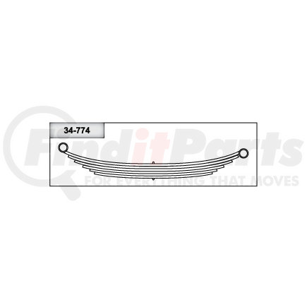 34-774 by TRIANGLE SUSPENSION - For Dodge - Truck, F Spr, Lvs:6 ; OEM# 3821852; SE Length: 24; LE Length: 24; SE End: RB57; LE End: RB57-r; Grading 6/360