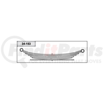 34-153 by TRIANGLE SUSPENSION - For Dodge - Truck, R Spr, Lvs:6/1 ; OEM# 3823868; SE Length: 24; LE Length: 28; SE End: RB58; LE End: RB58; Grading