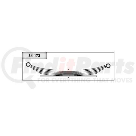 34-173 by TRIANGLE SUSPENSION - For Dodge - Truck, R Spr, Lvs:5/1 ; OEM# 3897284; SE Length: 24; LE Length: 28; SE End: RB81-b; LE End: RB81-r; Grading 2/323, 3/291, 1/625