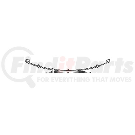 90-297 by TRIANGLE SUSPENSION - Toyota, R Spr, Lvs: 2/1, ML; OEM# 48210-04550; SE Length: 700mm; LE Length: 700mm; SE End: RB192; LE End: RB260; Grading 2/9mm, 1/16mm