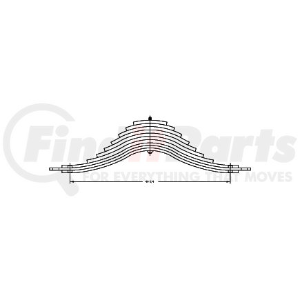 62-147 by TRIANGLE SUSPENSION - Mack, R Spr, Lvs:10 CB; OEM# 4QK4005; SE Length: 26; LE Length: 26; SE End: HO-1-3 (1-3/4); LE End: HO-1-3 (1-3/4); Grading 3/788, 7/999