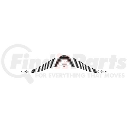 Triangle Suspension 62-161 Mack, R Spr, Lvs:11 CB; OEM# 4QK4008; SE Length: 30-3/4; LE Length: 30-3/4; SE End: HO-1-3; LE