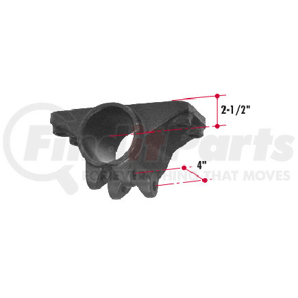 H249 by TRIANGLE SUSPENSION - Hutchens Trunnion Bracket - 2-1/2 Drop; Use with H129; Note: Shaft hole is 4: For H900 Single Point Suspensions
