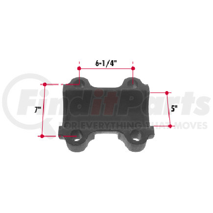 H125 by TRIANGLE SUSPENSION - Hutchens Trunnion Hub - Lower Half; Use with H124 Trunnion Hub, and H126 or H127 Trunnion Bushing; For H900 Single Point Suspensions