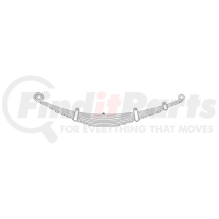 43-432 by TRIANGLE SUSPENSION - Ford - Truck, F Spr, Lvs:10 ; OEM# D3HA5310EA; SE Length: 23-13/16; LE Length: 28-5/16; SE End: NJK; LE End: NJK; Grading 4/447, 6/401