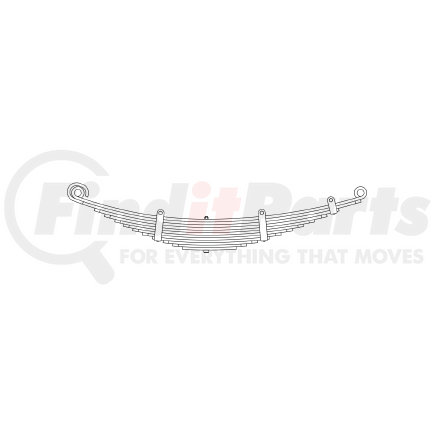 43-436 by TRIANGLE SUSPENSION - Ford - Truck, F Spr, Lvs:12 ; OEM# D3HA5310GA; SE Length: 23-13/16; LE Length: 28-5/16; SE End: NJK; LE End: NJK; Grading 4/499, 8/447